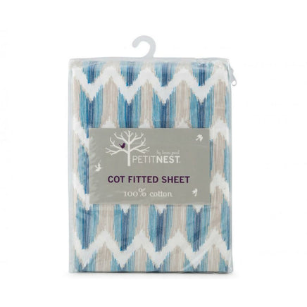 Cot Fitted Sheet Blue by Petit Nest Manchester Kings Warehouse 