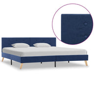 County Bed Frame Blue Fabric King Bed