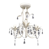 Crystal Pendant Ceiling Lamp Chandeliers 2 pcs Elegant White Kings Warehouse 