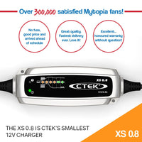 CTEK XS 0.8 Smart Battery Charger Automatic Trickle 12V ATV Motorbike Mobility Kings Warehouse 