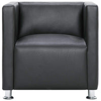 Cube Armchair Grey Faux Leather Kings Warehouse 