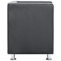 Cube Armchair Grey Faux Leather Kings Warehouse 