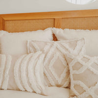 Cushion Cover-Boho Textured Single Sided-Lattice-30cm x 50cm Kings Warehouse 