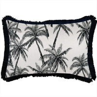 Cushion Cover-Coastal Fringe Black-Castaway-35cm x 50cm