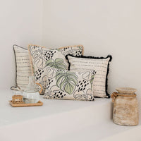 Cushion Cover-Coastal Fringe Black-Journey Black-45cm x 45cm Kings Warehouse 