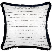 Cushion Cover-Coastal Fringe Black-Journey Black-60cm x 60cm Kings Warehouse 
