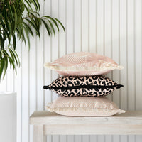 Cushion Cover-Coastal Fringe Black-Jungle Peach-35cm x 50cm Kings Warehouse 