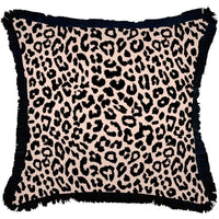 Cushion Cover-Coastal Fringe Black-Jungle Peach-60cm x 60cm Kings Warehouse 