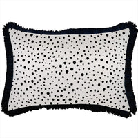 Cushion Cover-Coastal Fringe Black-Lunar-35cm x 50cm