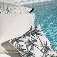 Cushion Cover-Coastal Fringe Black-Lunar-60cm x 60cm Kings Warehouse 