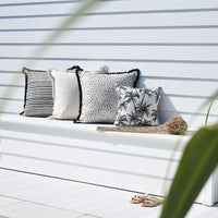 Cushion Cover-Coastal Fringe Black-Lunar-60cm x 60cm Kings Warehouse 