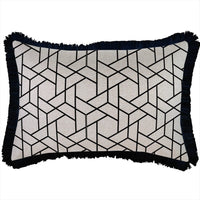 Cushion Cover-Coastal Fringe Black-Milan Black-35cm x 50cm