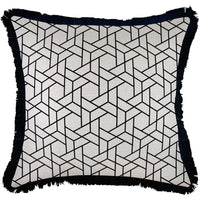 Cushion Cover-Coastal Fringe Black-Milan Black-60cm x 60cm