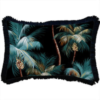 Cushion Cover-Coastal Fringe Black-Palm Trees Black-35cm x 50cm