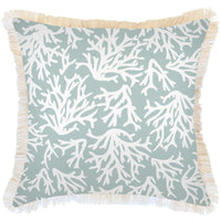 Cushion Cover-Coastal Fringe-Coastal Coral Seafoam-60cm x 60cm