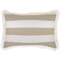 Cushion Cover-Coastal Fringe Deck-Stripe-Beige-35cm x 50cm