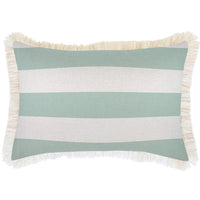 Cushion Cover-Coastal Fringe-Deck-Stripe-Mint-35cm x 50cm