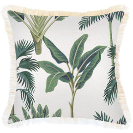 Cushion Cover-Coastal Fringe-Del Coco-45cm x 45cm Kings Warehouse 