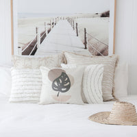 Cushion Cover-Coastal Fringe-Earth-Lines-Beige-60cm x 60cm Kings Warehouse 