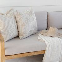 Cushion Cover-Coastal Fringe-Earth-Lines-Beige-60cm x 60cm Kings Warehouse 