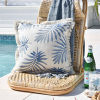 Cushion Cover-Coastal Fringe-Koh Samui-45cm x 45cm Kings Warehouse 