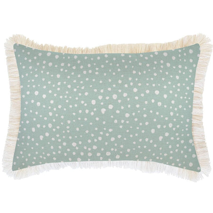 Cushion Cover-Coastal Fringe-Lunar Pale Mint-35cm x 50cm Kings Warehouse 