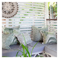 Cushion Cover-Coastal Fringe-Milan Green-35cm x 50cm Kings Warehouse 