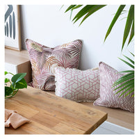 Cushion Cover-Coastal Fringe-Milan Rose-35cm x 50cm Kings Warehouse 