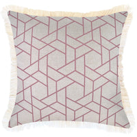 Cushion Cover-Coastal Fringe-Milan Rose-45cm x 45cm