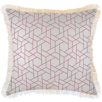 Cushion Cover-Coastal Fringe-Milan Rose-60cm x 60cm