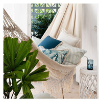 Cushion Cover-Coastal Fringe Natural-Bora Bora-35cm x 50cm Kings Warehouse 