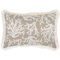 Cushion Cover-Coastal Fringe Natural-Coastal Coral Beige-35cm x 50cm Kings Warehouse 