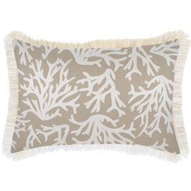 Cushion Cover-Coastal Fringe Natural-Coastal Coral Beige-35cm x 50cm Kings Warehouse 