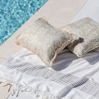 Cushion Cover-Coastal Fringe Natural-Coastal Coral Beige-35cm x 50cm Kings Warehouse 