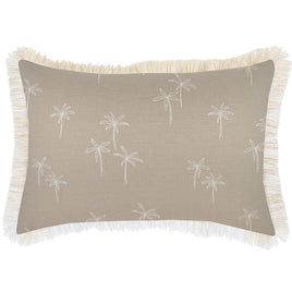 Cushion Cover-Coastal Fringe Natural-Palm Cove Beige-35cm x 50cm Kings Warehouse 