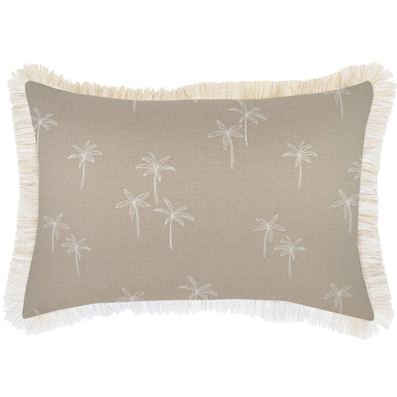 Cushion Cover-Coastal Fringe Natural-Palm Cove Beige-35cm x 50cm Kings Warehouse 