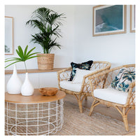 Cushion Cover-Coastal Fringe Natural-Palm Trees Natural-45cm x 45cm Kings Warehouse 