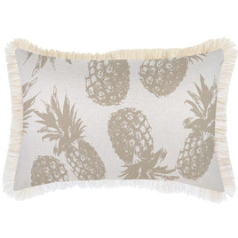 Cushion Cover-Coastal Fringe Natural-Pineapples Beige-35cm x 50cm Kings Warehouse 