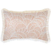 Cushion Cover-Coastal Fringe Natural-Positano Blush-35cm x 50cm