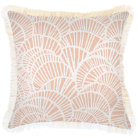 Cushion Cover-Coastal Fringe Natural-Positano Blush-45cm x 45cm