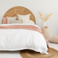 Cushion Cover-Coastal Fringe Natural-Positano Blush-45cm x 45cm Kings Warehouse 