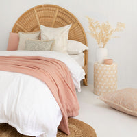 Cushion Cover-Coastal Fringe Natural-Positano Blush-60cm x 60cm Kings Warehouse 