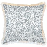 Cushion Cover-Coastal Fringe Natural-Positano Smoke-60cm x 60cm