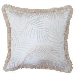 Cushion Cover-Coastal Fringe Natural-Seminyak Biscuit-45cm x 45cm Kings Warehouse 