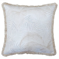 Cushion Cover-Coastal Fringe Natural-Seminyak Biscuit-60cm x 60cm Kings Warehouse 