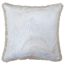 Cushion Cover-Coastal Fringe Natural-Seminyak Biscuit-60cm x 60cm Kings Warehouse 