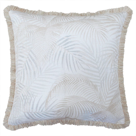 Cushion Cover-Coastal Fringe Natural-Seminyak Biscuit-60cm x 60cm Kings Warehouse 