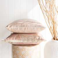 Cushion Cover-Coastal Fringe Natural-Seminyak Blush-45cm x 45cm Kings Warehouse 