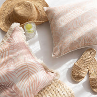 Cushion Cover-Coastal Fringe Natural-Seminyak Blush-45cm x 45cm Kings Warehouse 