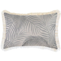 Cushion Cover-Coastal Fringe Natural-Seminyak Smoke-35cm x 50cm Kings Warehouse 